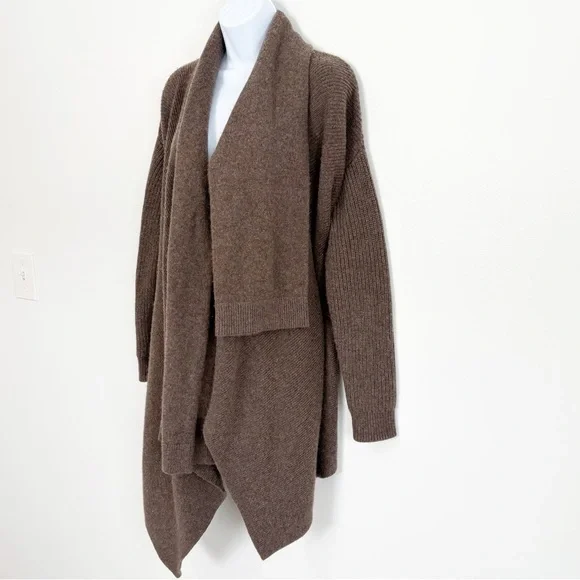 ALLSAINTS Lori Blanket Cardigan Oversized Wool Cashmere Asymmetrical Drape M/L - Picture 3 of 10